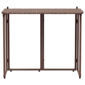 Klappbarer Gartentisch Braun Poly Rattan 90x51cm