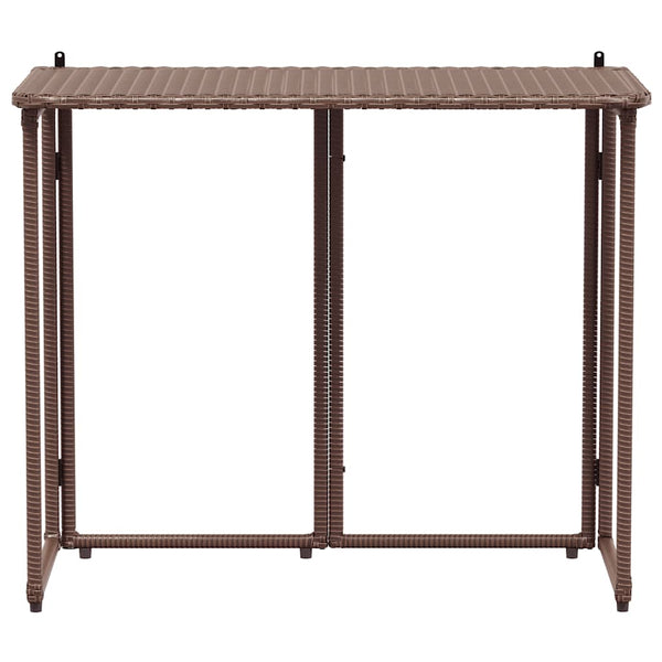 Klappbarer Gartentisch Braun Poly Rattan 90x51cm