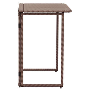 Klappbarer Gartentisch Braun Poly Rattan 90x51cm