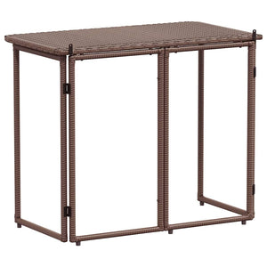 Klappbarer Gartentisch Braun Poly Rattan 90x51cm