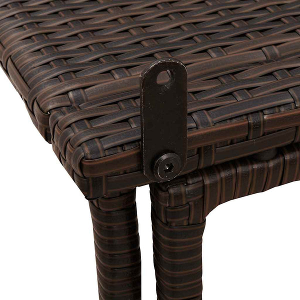 Klappbarer Gartentisch Braun Poly Rattan 90x51cm
