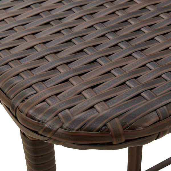 Klappbarer Gartentisch Braun Poly Rattan 90x51cm