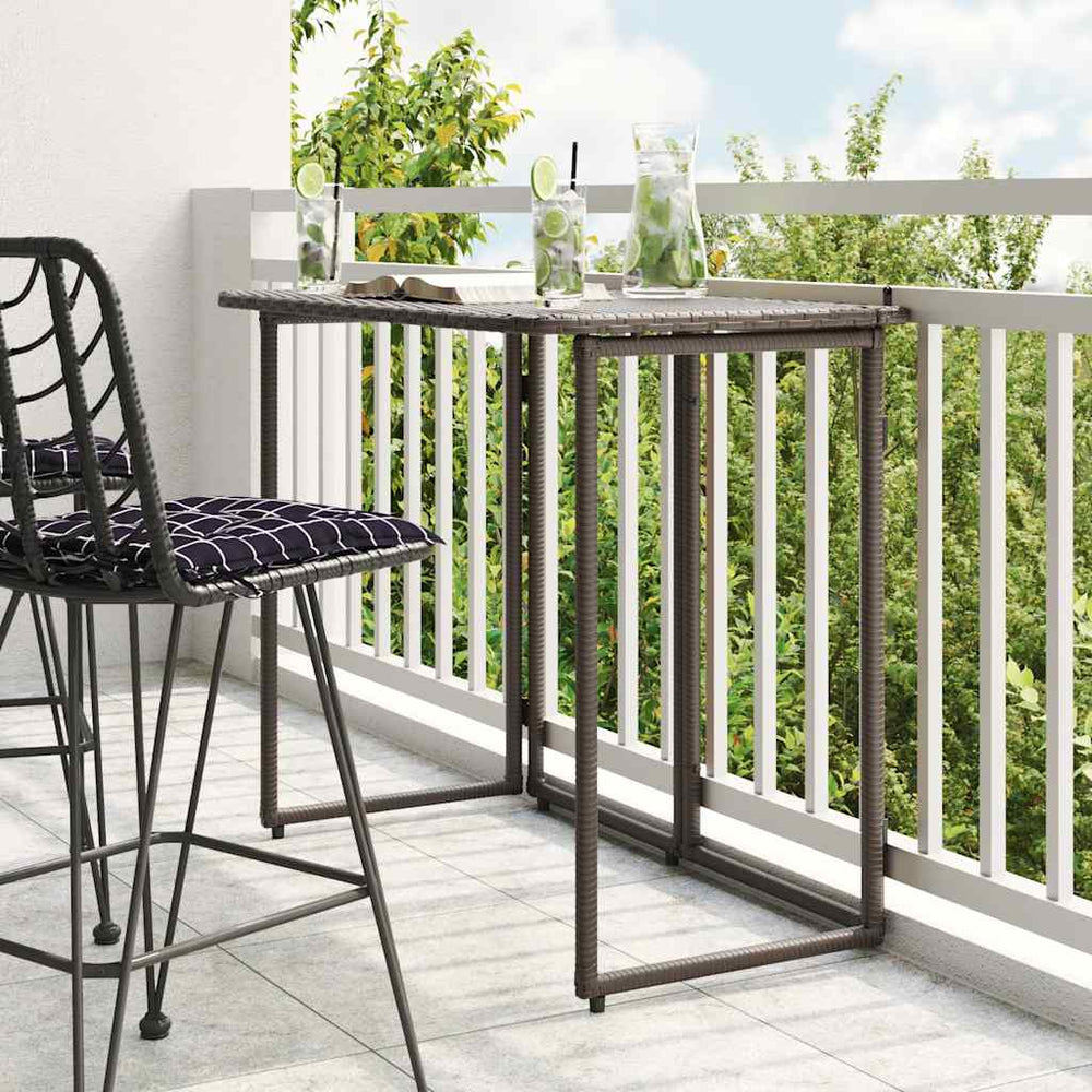 Klappbarer Gartentisch Braun Poly Rattan 90x51cm