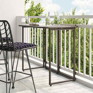 Klappbarer Gartentisch Braun Poly Rattan 90x51cm
