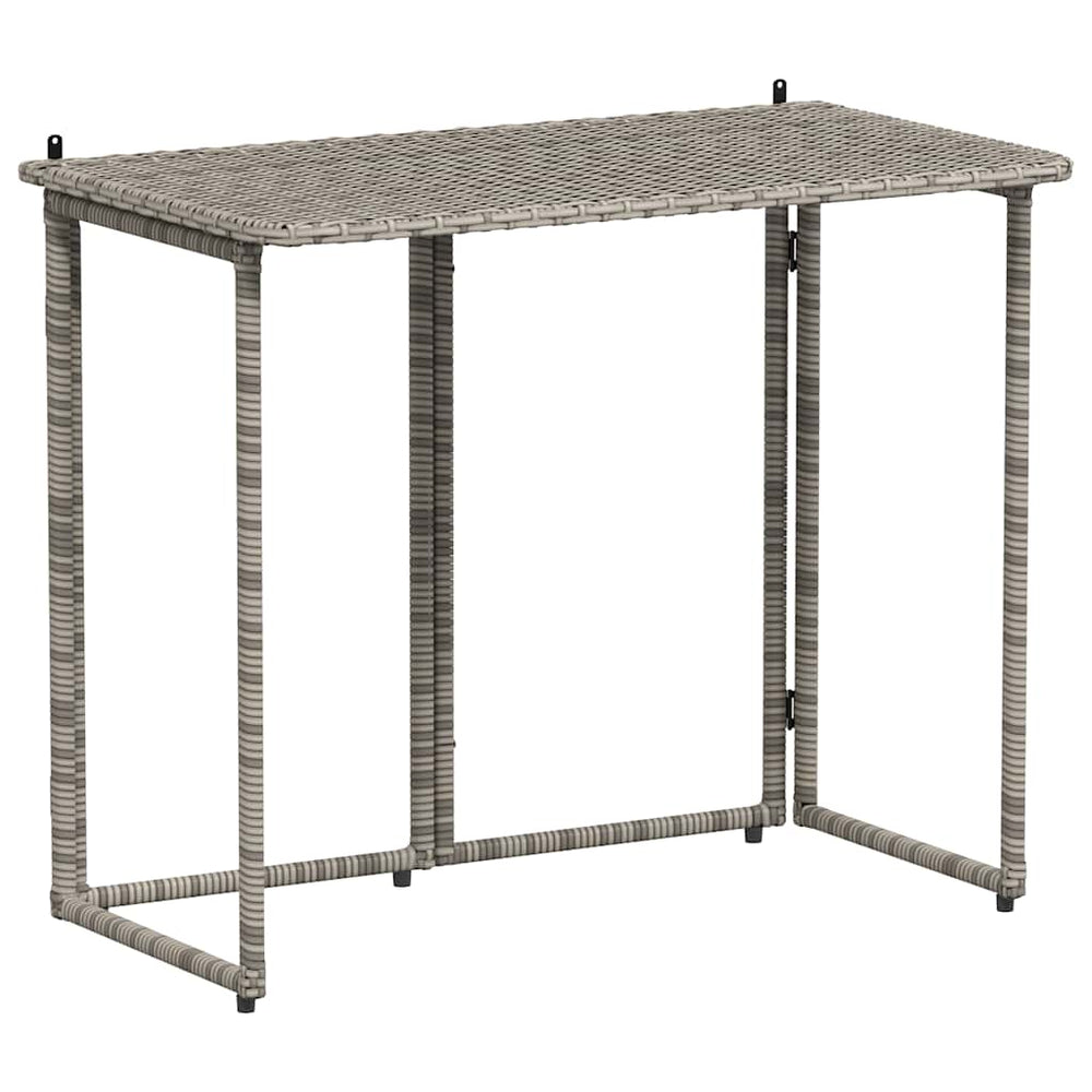 Klappbarer Gartentisch Grau 90x51 cm Poly Rattan