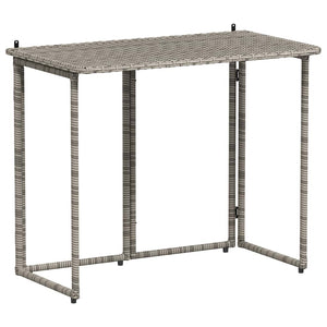 Klappbarer Gartentisch Grau 90x51 cm Poly Rattan