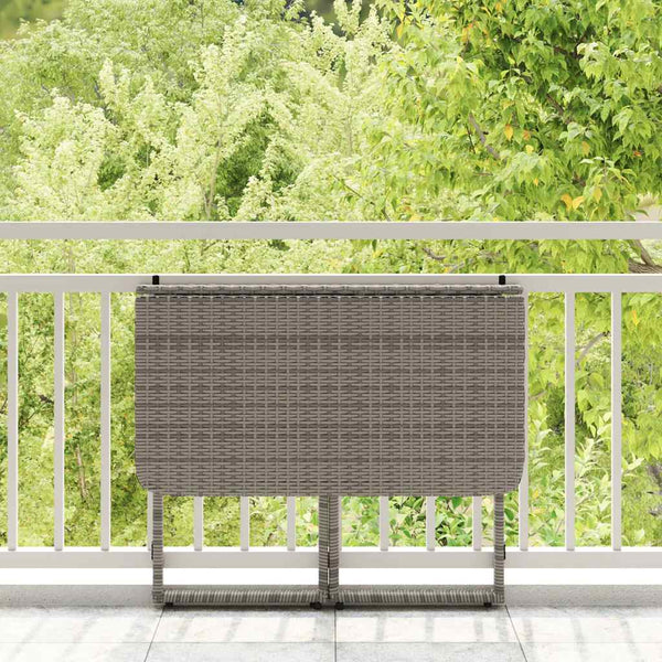 Klappbarer Gartentisch Grau 90x51 cm Poly Rattan