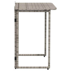 Klappbarer Gartentisch Grau 90x51 cm Poly Rattan