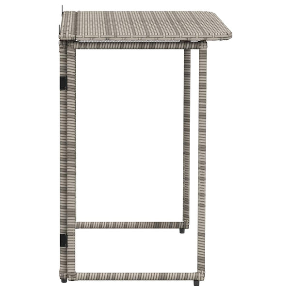Klappbarer Gartentisch Grau 90x51 cm Poly Rattan