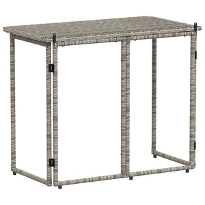 Klappbarer Gartentisch Grau 90x51 cm Poly Rattan