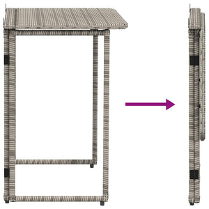 Klappbarer Gartentisch Grau 90x51 cm Poly Rattan