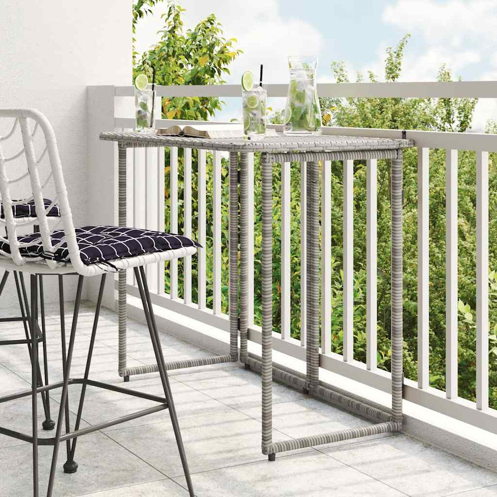 Klappbarer Gartentisch Grau 90x51 cm Poly Rattan