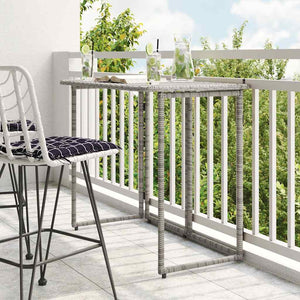 Klappbarer Gartentisch Grau 90x51 cm Poly Rattan