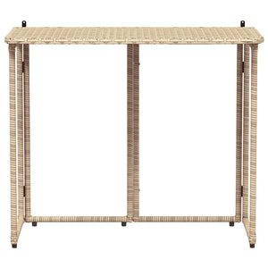 Klappbarer Gartentisch Beige Poly Rattan 90x51 cm