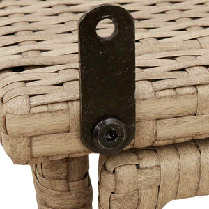 Klappbarer Gartentisch Beige Poly Rattan 90x51 cm