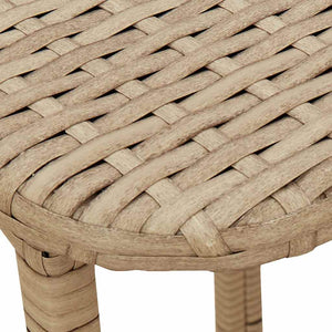 Klappbarer Gartentisch Beige Poly Rattan 90x51 cm