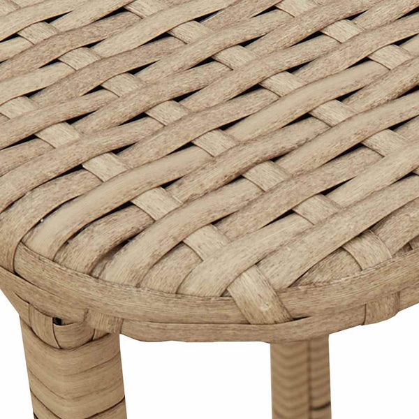 Klappbarer Gartentisch Beige Poly Rattan 90x51 cm