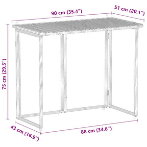 Klappbarer Gartentisch Beige Poly Rattan 90x51 cm
