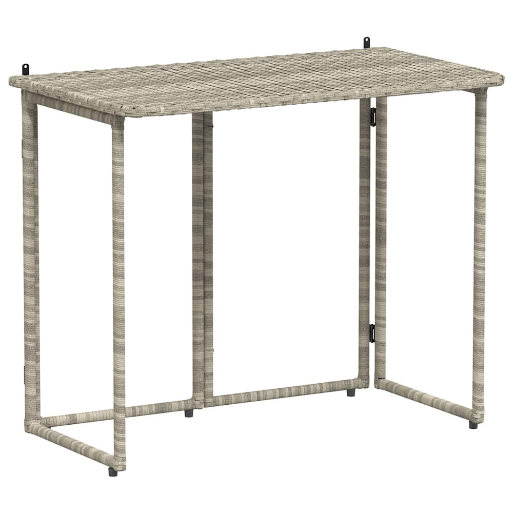 Klappbarer Gartentisch Hellgrau Poly Rattan