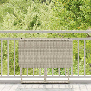 Klappbarer Gartentisch Hellgrau Poly Rattan