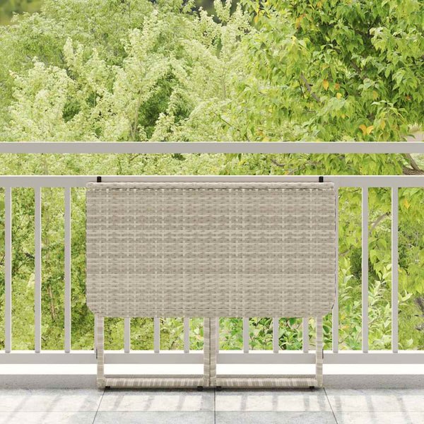 Klappbarer Gartentisch Hellgrau Poly Rattan