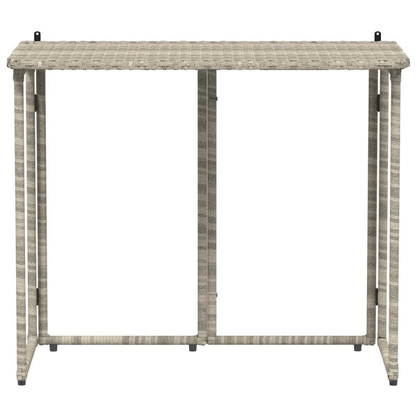 Klappbarer Gartentisch Hellgrau Poly Rattan