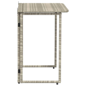 Klappbarer Gartentisch Hellgrau Poly Rattan