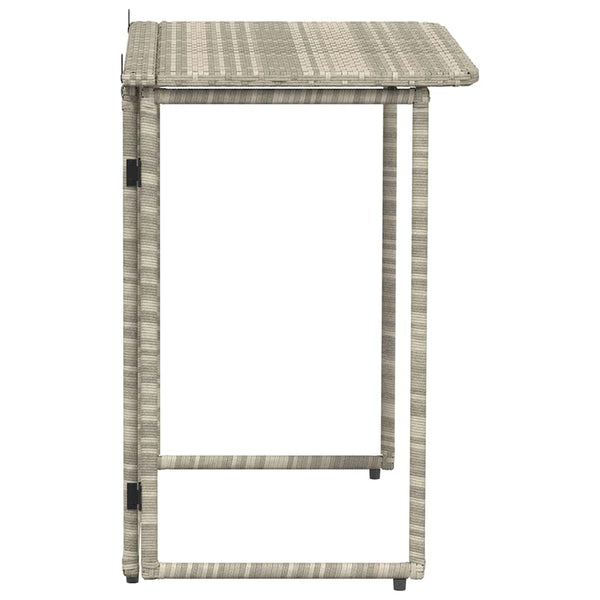 Klappbarer Gartentisch Hellgrau Poly Rattan