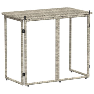 Klappbarer Gartentisch Hellgrau Poly Rattan