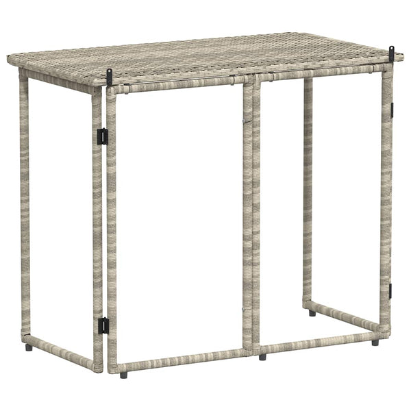 Klappbarer Gartentisch Hellgrau Poly Rattan