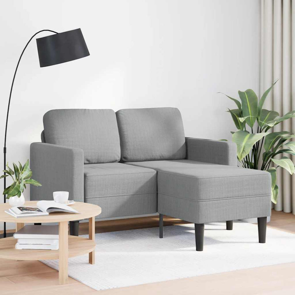 2-Sitzer Sofa mit Chaiselongue Hellgrau