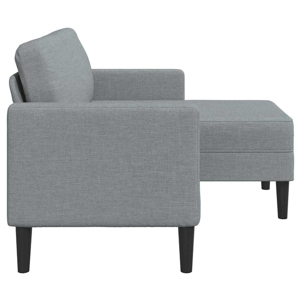 2-Sitzer Sofa mit Chaiselongue Hellgrau