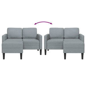 2-Sitzer Sofa mit Chaiselongue Hellgrau