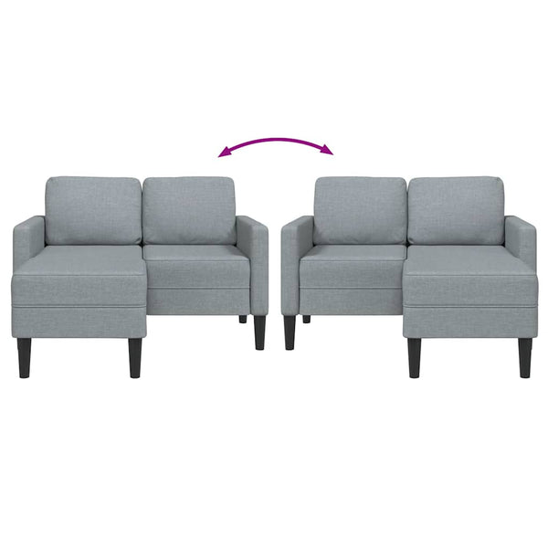2-Sitzer Sofa mit Chaiselongue Hellgrau