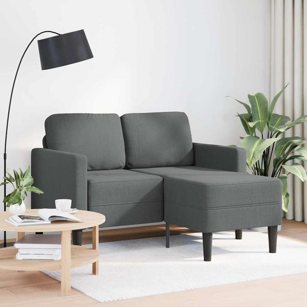 2-Sitzer Sofa mit Chaiselongue Dunkelgrau