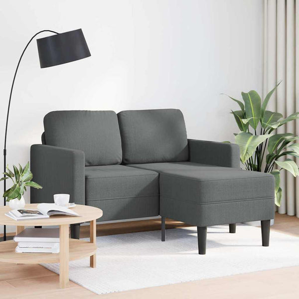 2-Sitzer Sofa mit Chaiselongue Dunkelgrau