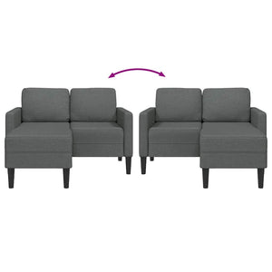 2-Sitzer Sofa mit Chaiselongue Dunkelgrau