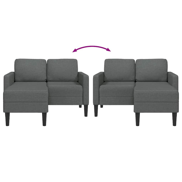 2-Sitzer Sofa mit Chaiselongue Dunkelgrau