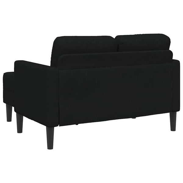 Schwarzes 2-Sitzer L-Sofa mit Chaiselongue