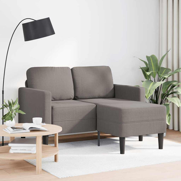 2-Sitzer L-Sofa mit Chaiselongue Taupe