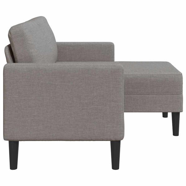 2-Sitzer L-Sofa mit Chaiselongue Taupe