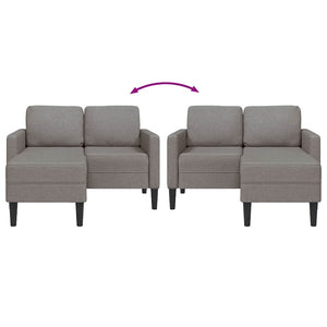 2-Sitzer L-Sofa mit Chaiselongue Taupe