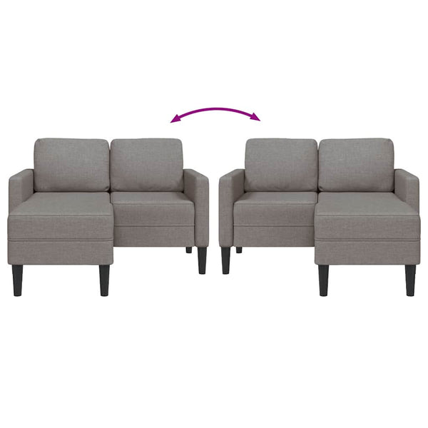 2-Sitzer L-Sofa mit Chaiselongue Taupe