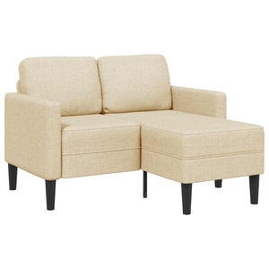 2-Sitzer L-Sofa mit Chaiselongue Creme