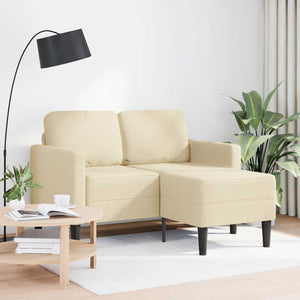 2-Sitzer L-Sofa mit Chaiselongue Creme