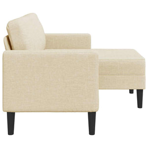 2-Sitzer L-Sofa mit Chaiselongue Creme