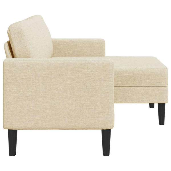 2-Sitzer L-Sofa mit Chaiselongue Creme