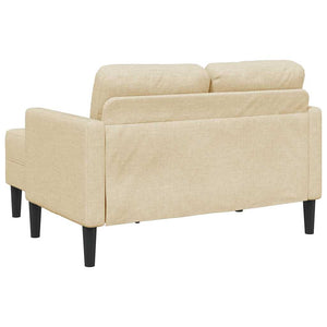 2-Sitzer L-Sofa mit Chaiselongue Creme