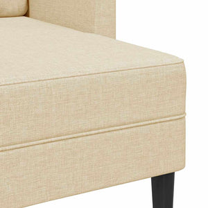 2-Sitzer L-Sofa mit Chaiselongue Creme