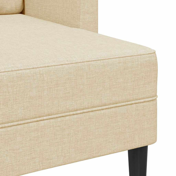 2-Sitzer L-Sofa mit Chaiselongue Creme